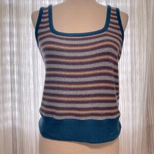 Madewell stretch soft tank, size medium, blue and colored stripes